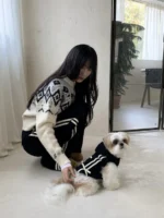 韓國Durangrurang 寵物親子裝 寵物帽T & 主人棉質長褲：圖片 2